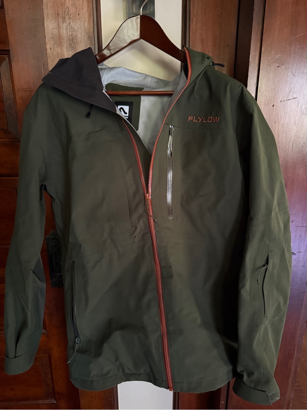Flylow Men's Olive Green Ski Jacket with Hood